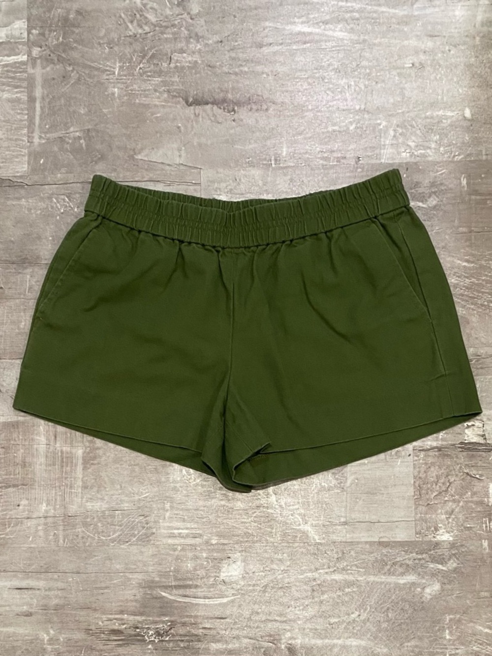 J. Crew Olive Elastic-Waist Shorts Size 4